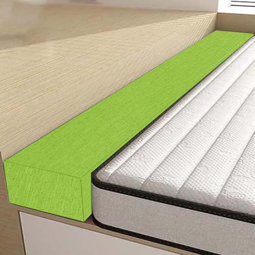 RTSFKFS Relleno de Huecos de Colchón, Almohada Extensora de Cama, Relleno de Espacios para Individual/Doble/King Esponja de Alta Densidad 45D, Funda Extraíble y Lavable(Verde Hierba,100x10x10cm)