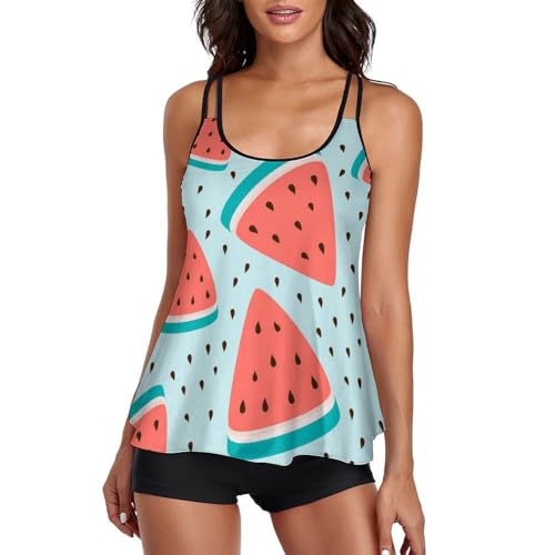 Tankini femme avec short de garçon offrant un maintien optimal et fluide
