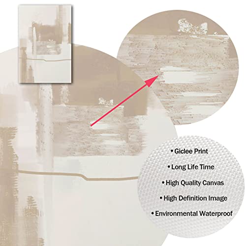 Abstract Beige Wall Art Canvas Boho Beige Minimalist Wall Art Decor Prints Beige Line Art Neutral Abstract Paintings For Wall Decor Brown Beige Pictures Beige Neutral Artwork For Living Room Decor #TOP5