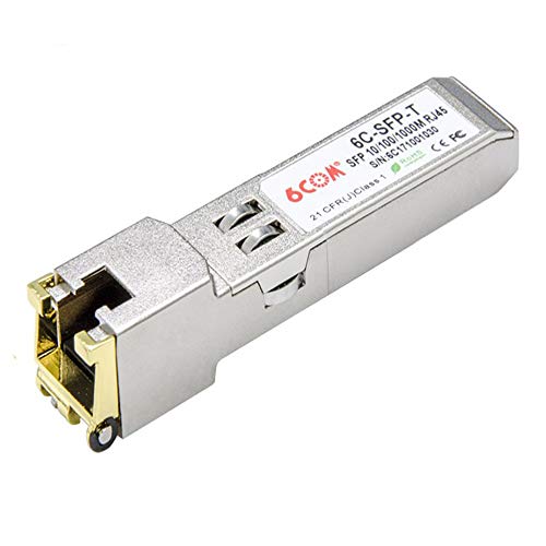 6COM 1.25Gb SFP RJ45 Copper Module Transceiver, 10/100/1000BASE-T SFP RJ45 Transceiver para Cisco GLC-T/SFP-GE-T, up TP 100m