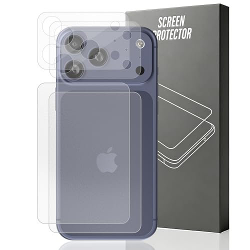 Cmiuubrer for iPhone 17 Pro Max Back Screen Protector Flexible Film Not Glass with Camera Lens Protector 2+2 Pack Self-Healing Anti Scratch HD Clear Soft TPU Protective Hydrogel Film