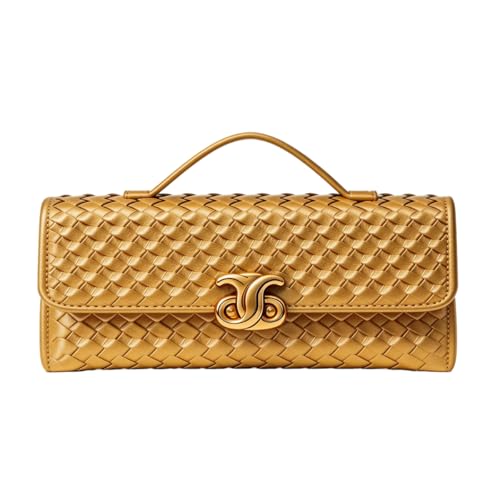 Image of JYG Woven Handbag for Women Fashion Evening Shoulder Bag PU Leather Handmade Clutch Purse Casual Crossbody Bags 2024