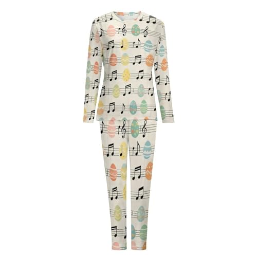 Image of Womens Pajamas Sets 2 Piece Long Sleeve Lounge Set Loose Pants Pj Sets Loungewear with Pockets
