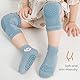 BUOKSLLY 3 Paar Anti Rutsch Socken & 3 Paar Knieschoner Baby, Unisex, Alter 0-24 Monate, Pink, blue, khaki, Cartoon Muster, Baumwolle, Rutschfest, Schtzend, Komfortabel, Ideal als Geschenk