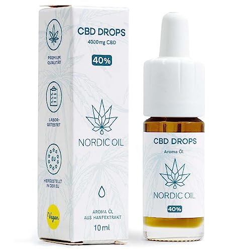 Nordic Oil - Olio Aromatico al CBD 40% Plus - 4000mg - 10ml - Olio di CBD a spettro completo | Vegan | Qualità biologica | Migliore marca di CBD in Europa | CBD 40 | Biodisponibilità | Olio di CBD