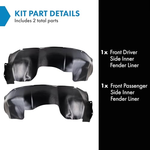 Image of TRQ Front Driver and Passenger Side Inner Fender Liner Set Compatible with 1993-2002 Chevrolet Camaro