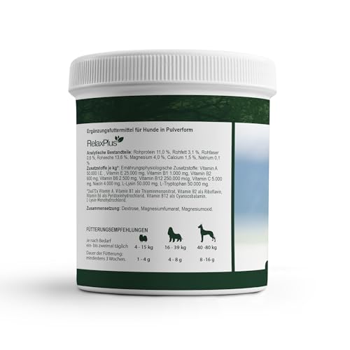 TJURE Relax Plus 500 g Pulver | Ergänzungsfuttermittel mit B‑Vitaminen, Magnesium & L‑Tryptophan | Zur ernährungsphysiologischen Unterstützung in besonderen Phasen