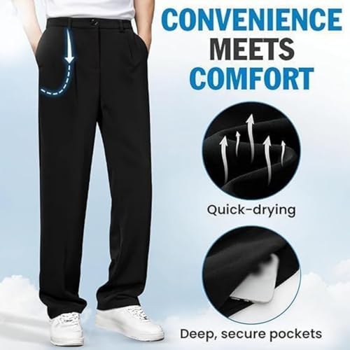 Denimblack Pants for Men, Easemotions Super Stretch Ice Silk Comfort Everyday Pants2
