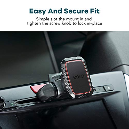 Magnetic CD Phone Car Mount for Car CD Player, OQTIQ CD Slot Car Phone Mount Holder with Built-in 6 Strong Magnets, Compatible with iPhone 12 Samsung Galaxy LG and More