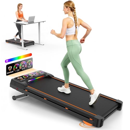 Image of Walking Pad with 15% 12-Level Auto Incline, 450 lbs Capacity UI Screen, Rayspace 3.5HP Quiet Under Desk Treadmill with Bluetooth Speaker & Remote Control, Compact Treadmills for Home Hiking