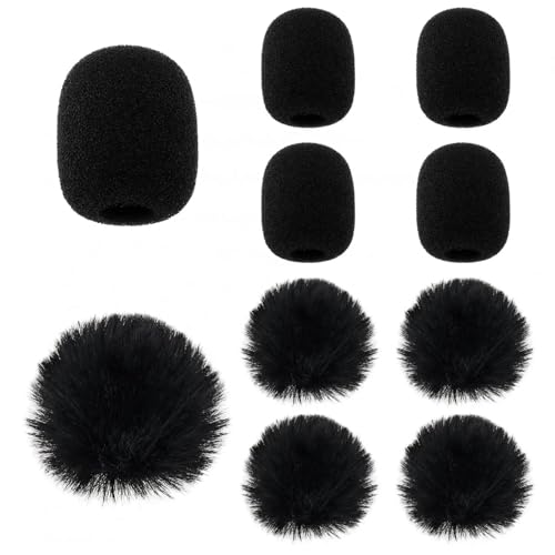 Micro bonnette fourrure et mousse anti-vent pour micro cravate à revers, lot de 10