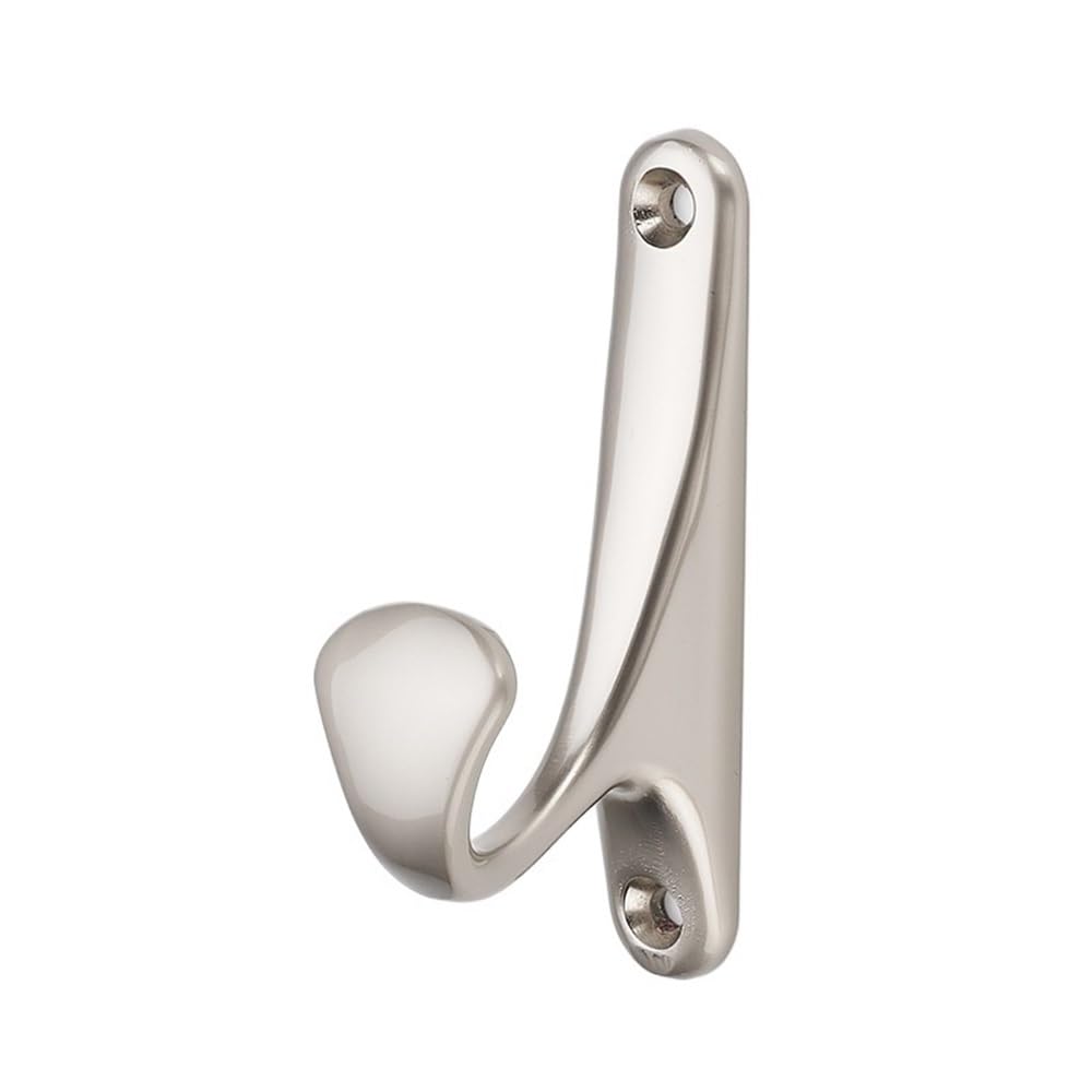YQINQIN83B Coat Hangers Hardware Closet Robe Hanger Zinc Alloy Hook Simple Black Gold Metal Wall Home Decoration Coat Porch Living Room for Bedroom(Silver)