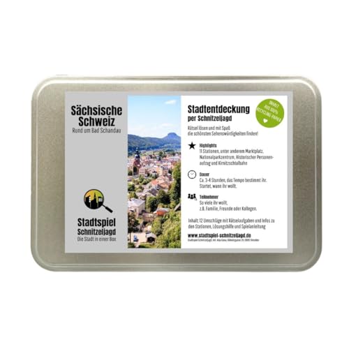 Schnitzeljagd Sächsische Schweiz – Stadtspiel für Erwachsene und Familien | Stadtrallye durch Bad Schandau | Erlebnisgeschenk für Touristen, Einheimische, Teamevents und gemeinsame Entdeckungstouren