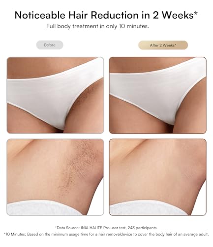 Image of INIA Laser Hair Removal with Ice-Cooling Care for Women and Men, HAUTE Pro Painless at-Home IPL Hair Remover for Coarse Hair in Bikini and All Body Areas, Generation for Effective Results