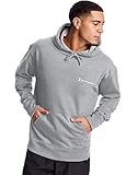 Champion Men's Powerblend Fleece Pullover Hoodie, Left Chest Script, Oxford Gray-Y08160, X-Large