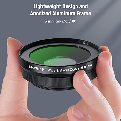 Image of NEEWER 40.5mm HD Wide Angle Lens Compatible with Sony ZV-1F ZV-E10 A5000 A6000, 2 in 1 18mm Wide Angle & 10x Macro Additional Lens with Extension Tube, Bayonet Mount Lens Adapter (LS-30, Black)