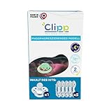 CLIPP Set – Entwöhnungsschnuller Leuchteffekt + 5 Entwöhnungsschilde zur schrittweisen Abgewöhnung + Gebrauchsanweisung - Spielerisch, einfach & sanft – Patentiert – Entworfen in Frankreich – Ab 2