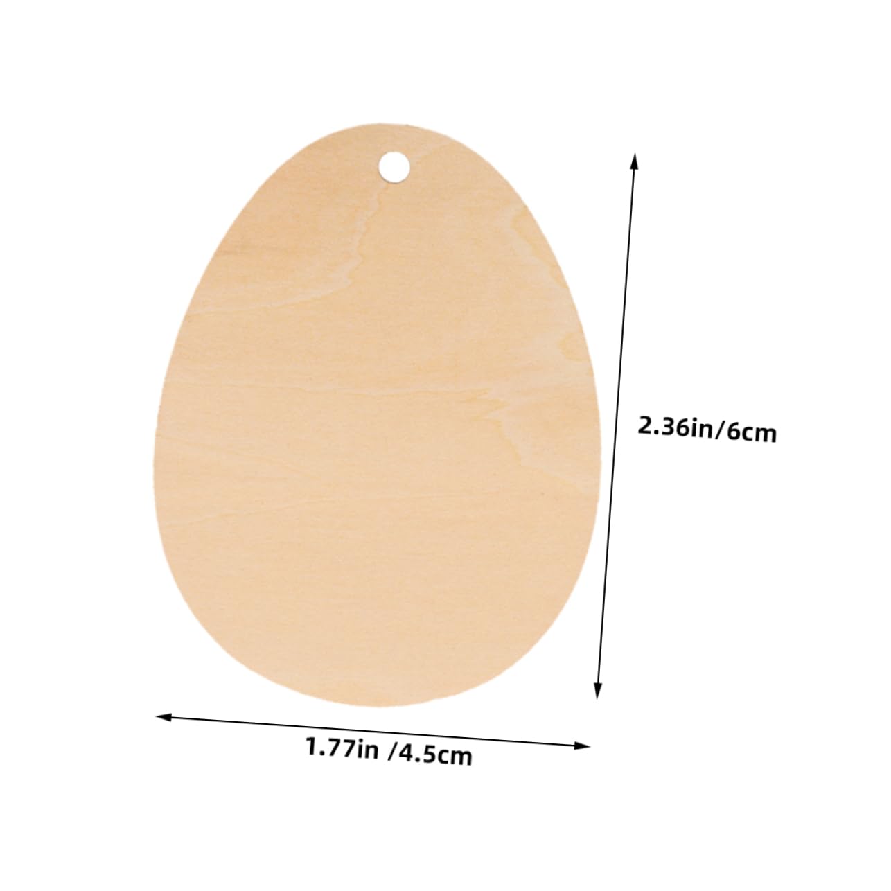 CIMAXIC Valentine's Day Idea: 50pcs Egg Shape Wood Slices Unfinished Wooden Craft Decor DIY Decor Elements