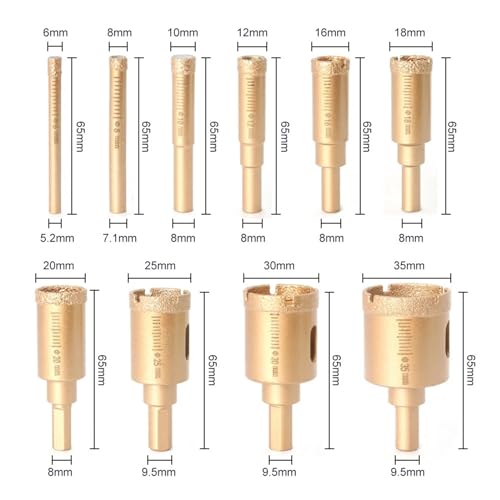 Set de 10 brocas diamantadas de 6 a 35 mm miniatura 2