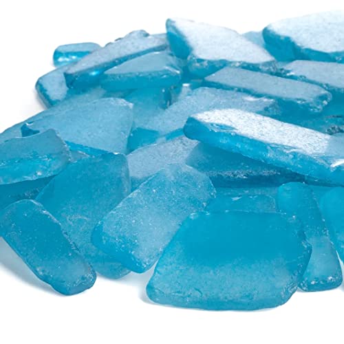 Caribbean Blue Sea Glass – 11oz Bulk Blue Sea Glass for Crafts & Decor | Seaglass for Crafts, Beach Glass for Crafts, Sea Glass Bulk for DIY Projects, Coastal Accents & Nautical Displays