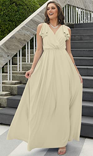 Image of KOH KOH Womens Long Sleeveless Bridesmaid Wedding Guest Prom Maxi Dress