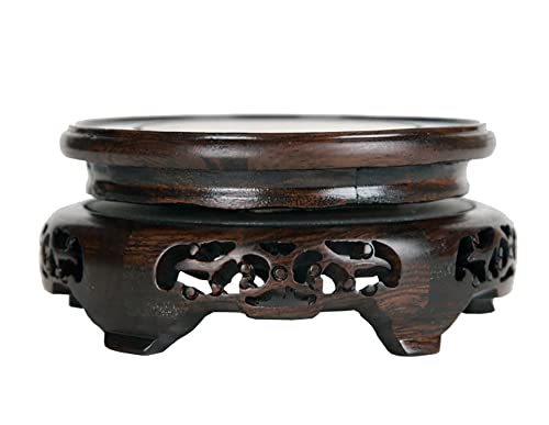 Soporte Decorativo de Madera Circular 6.9 pulgadas Negro miniatura 2