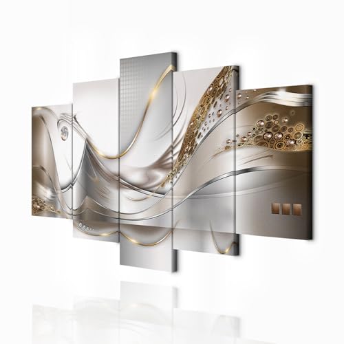 decomonkey Bilder Abstrakt 200x100 cm 5 Teilig Leinwandbilder Bild auf...