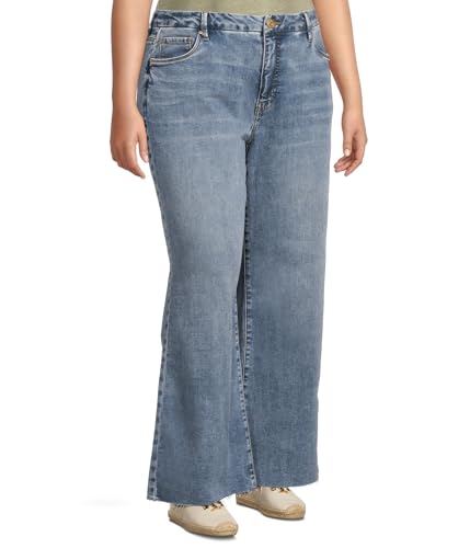 KUT from the Kloth Women's Plus Size Meg High Rise Fab Ab Wide Leg Raw Hem-Long Inseam2