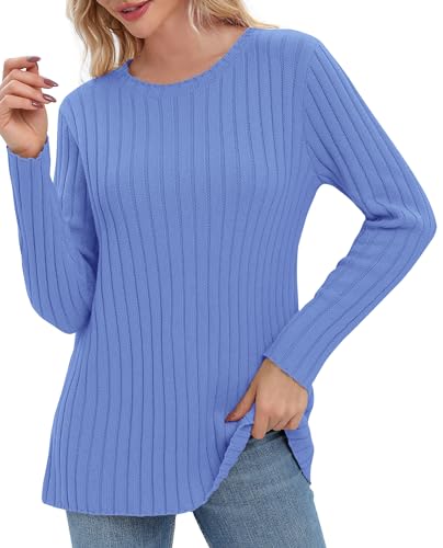 Image of Urban CoCo Women's Lightweight Crewneck Pullover Sweaters Long Sleeve Fall Knitted Sweater Tops