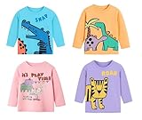 Lush Plush Baby Boys & Girls Cotton Full Sleeves Pastel Printed T-Shirt for Infants, Newborns, Toddlers
