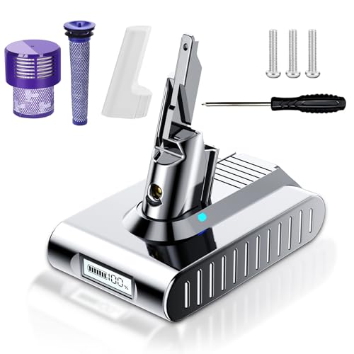 Image of Upgraded 10000mAh 21.6V 229687 Battery Replacement for Dyson V7 Battery with LCD Display Compatible with 225403 SV11 V7 Animal Motorhead Absolute Fluffy Trigger Allergy Handheld Vacuum Cleaners