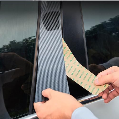Pegatinas de fibra de carbono para VW Touran 2012, elegantes protectores de pilar de ventana PC 3