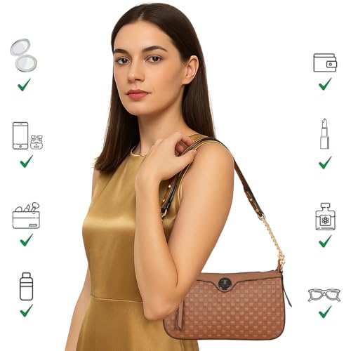 Image of ESBEDA Checks Texture Handbag | Ladies Purse | Stylish Handbag | Gift Bag For Women