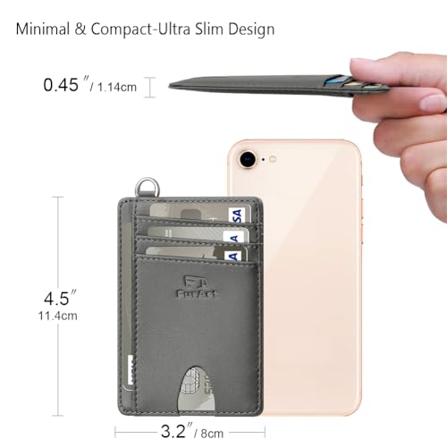 Image of FurArt Slim Minimalist Wallet RFID Credit Card Holder for Men | slim minimalist compact rfid id window thin