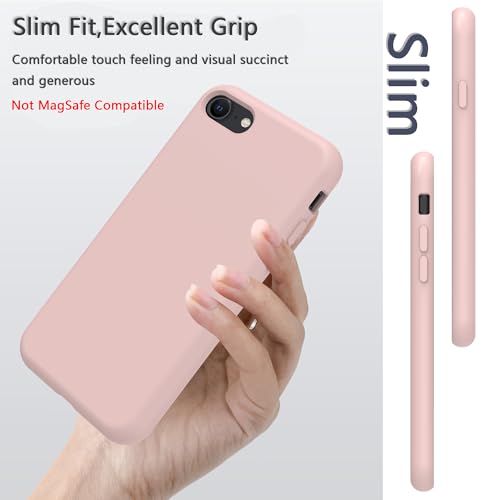 Image of iPhone SE /8 /7 Case Silicone,Soft Microfiber Lining(Sand Pink)