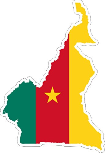 Akachafactory Autocollant Sticker adhesif Voiture Vinyle Drapeau Carte Cameroun
