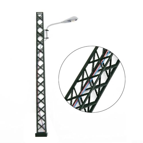 5 Stück Modelleisenbahn-Licht, Maßstab 1:87 HO, Gittermastlicht, Schienenlicht, Gebäude-Layout