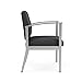 Lesro Amherst Steel Reception Waiting Oversize Guest Chair/Silver Steel/Dark Gray