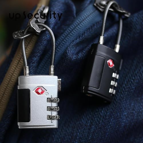 Image of ARVOX Set of 2 Metal Cable TSA Locks for Luggage, Number Lock for Bag 4 Digit Small Locks for Luggage TSA Lock Combination Password Locks for Travel (2, Metal TSA Cable)