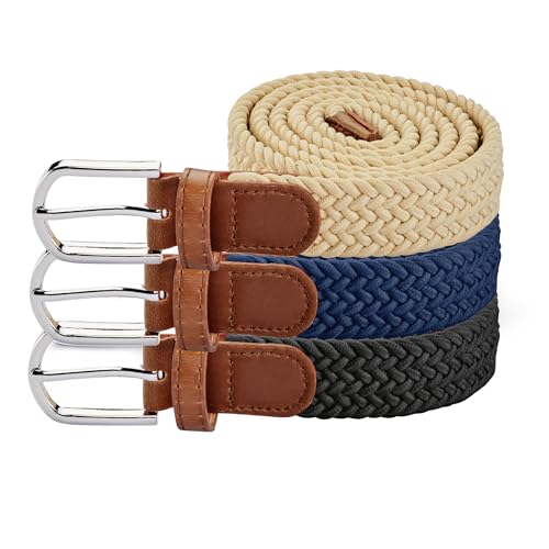Collections Etc Women's Stylish Braided Stretch Belts - Set of 32