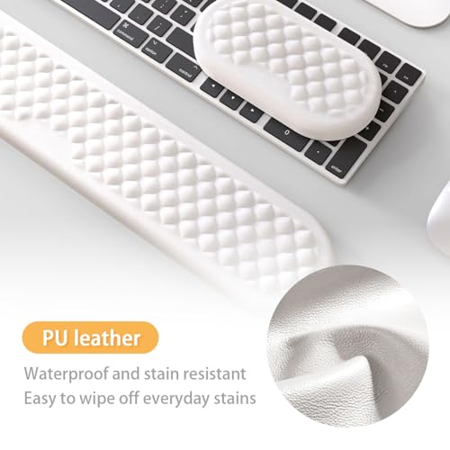 Poggiapolsi in memory foam, comodo supporto antiscivolo per digitare e alleviare il dolore, ideale per lavoro in ufficio e gioco