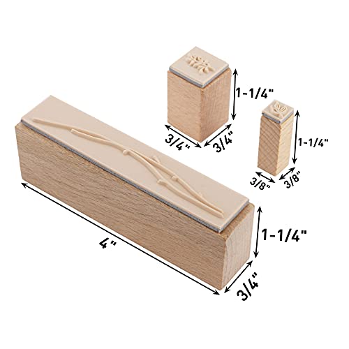 Tosnail 20 Pieces Wood Rubber Stamps, Flower And Branch Decorative Wooden Stamps For Diary, Letters, Scrapbook, Card Making, Crafts #TOP1