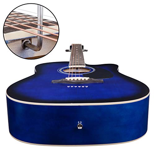 Image of JUAREZ Arpeggio 41 Inch Acoustic Guitar Kit, JRA41SP-TBS Spruce Top, Rosewood Fretboard & Bridge, Truss Rod, Chrome Die Cast Machine Tuners, Blue Sunburst