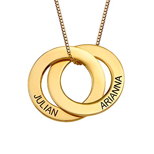 MyNameNecklace MYKA Collar Anillo Ruso grabado con 2 Anillos (Chapado en Oro 18k)
