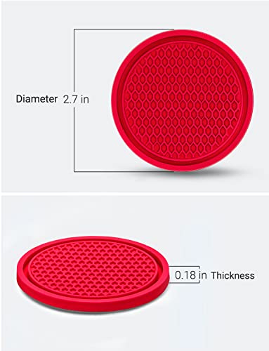 Juego 4 Posavasos Universales para Carros Rojo 2.7 Pulgadas miniatura 7