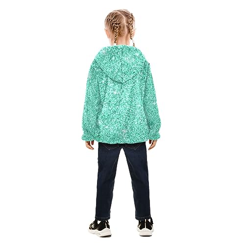 CHIFIGNO Turquoise Green Zip up Jacket with Hood Toddler Jackets for Fall Winter Toddler Zip up Hoodie Boy 9-10Y4