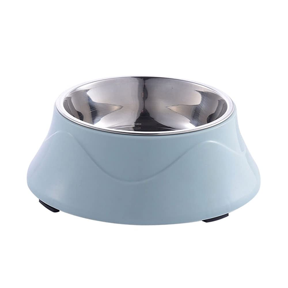 RTHGTFGW Comedero Perro Acero de Acero Inoxidable tazón de plástico Flor de plástico tazón de plástico Comida Comida Doble Agua Cuenco alimentador Cachorro Suministros for Mascotas (Color : Blue)