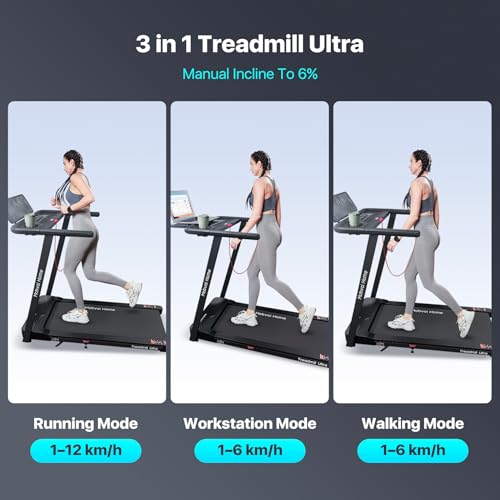 Mobvoi Home Treadmill Ultra 3 in 1 Walking Pad with 6% Incline for Home Office 2.5HP Walking Running Treadmill Holder for Cup Phone Laptop Large Running Area LED Display Speaker 12KMH 120kg - Image 3