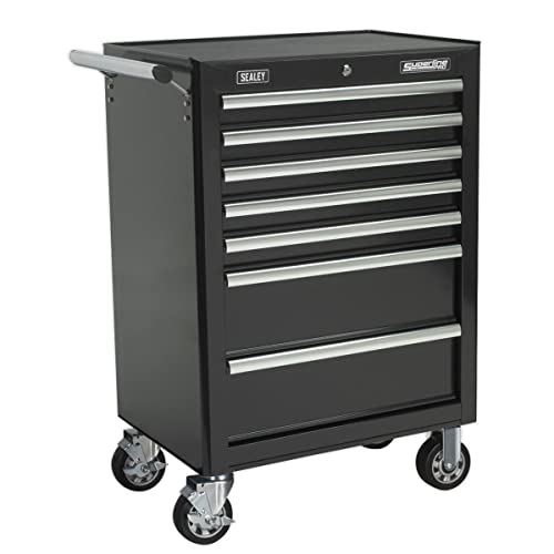 Sealey 7 Drawer Rollcab/Tool Chest on Wheels with Ball-Bearing Runner - Black - AP26479TB