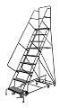 Tri-Arc KDED109246 9-Step All-Directional Steel Rolling Industrial & Warehouse Ladder with Perforated Tread, 24-Inch Wide Steps